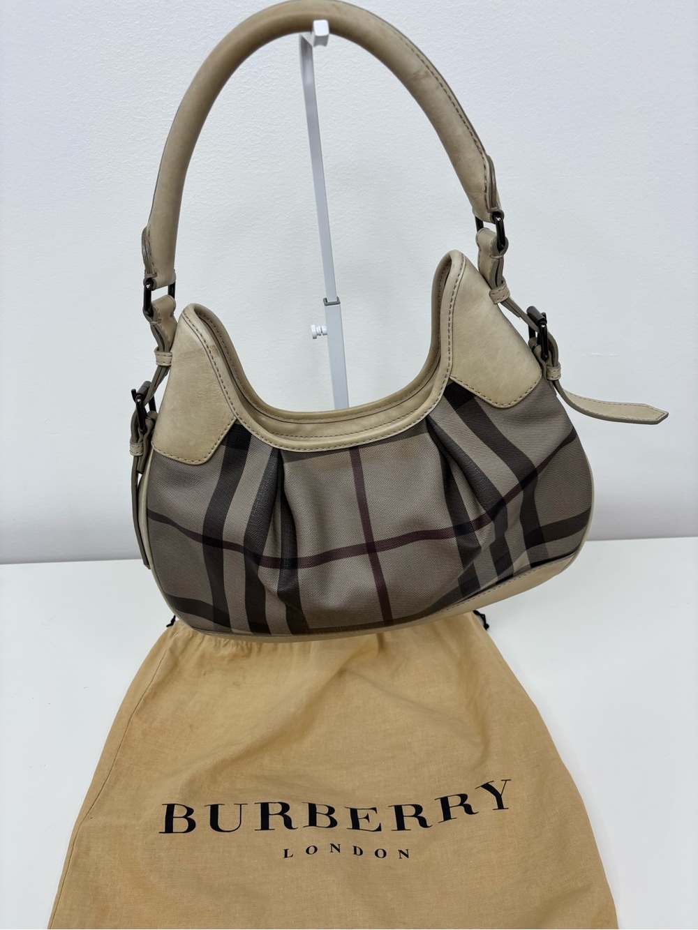 Burberry Smoked  Check Brooklyn Hobo Bag